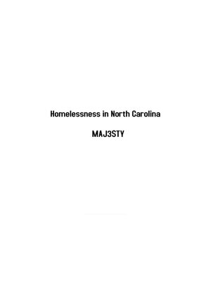 cover image of Homelessness in North Carolina